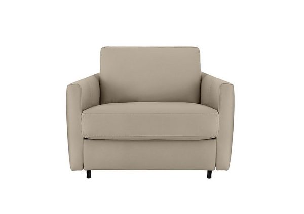 Nicoletti  Alcova Leather Chair Sofa Bed with Slim Arms  Torello Fango | Bed Sava