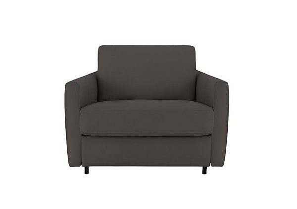 Nicoletti  Alcova Leather Chair Sofa Bed with Slim Arms  Torello Grigio Scuro | Bed Sava