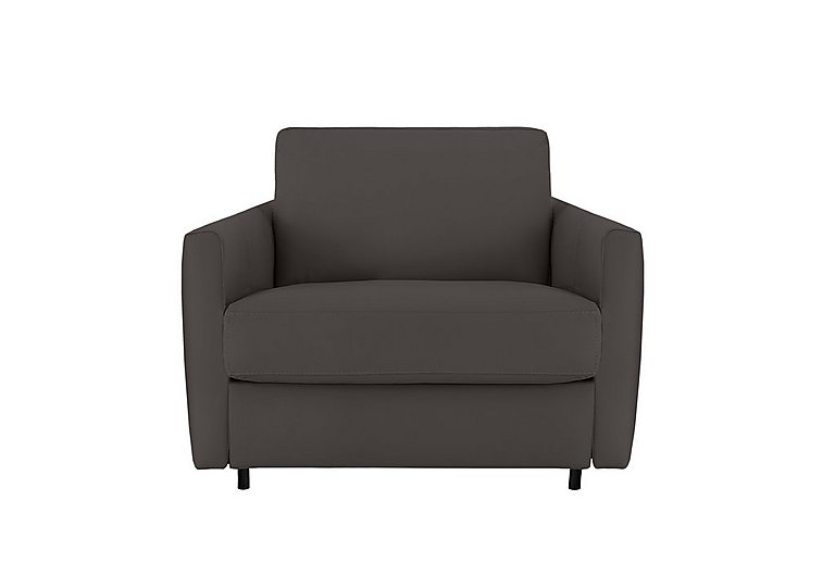 Nicoletti - Alcova Leather Chair Sofa Bed with Slim Arms - Torello Grigio Scuro