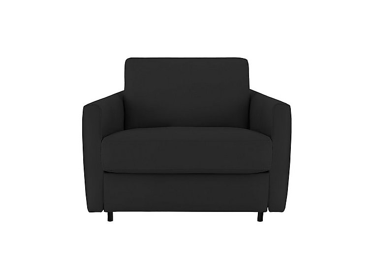 Nicoletti - Alcova Leather Chair Sofa Bed with Slim Arms - Torello Nero