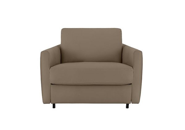 Nicoletti  Alcova Leather Chair Sofa Bed with Slim Arms  Torello Taupe | Bed Sava
