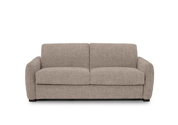 Jaxx Fabric Sofa Bed with Slim Arms  Khaki | Bed Sava