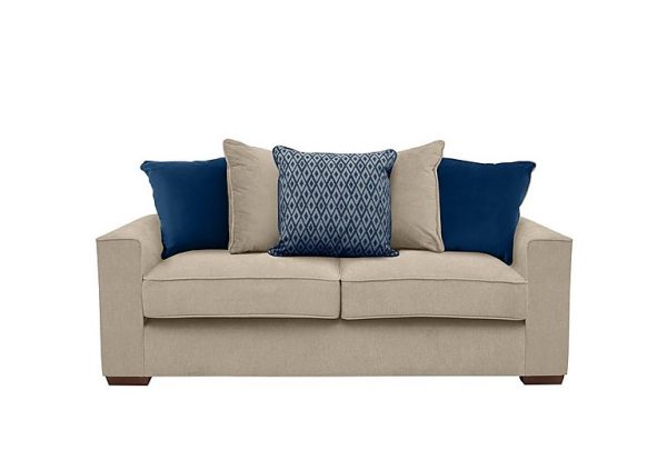 Cory 3 Seater Fabric Scatter Back Sofa Bed  Cosmo Linen  Blue Pack | Bed Sava