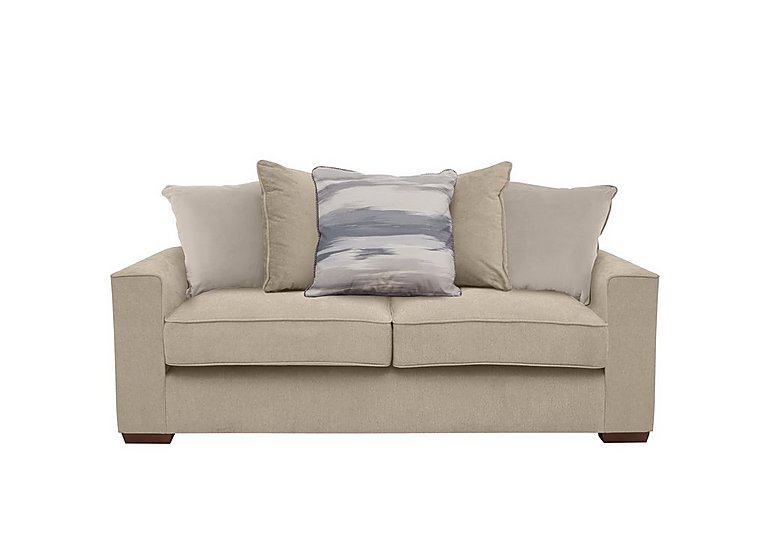 Cory 3 Seater Fabric Scatter Back Sofa Bed - Cosmo Linen & Cream Pack
