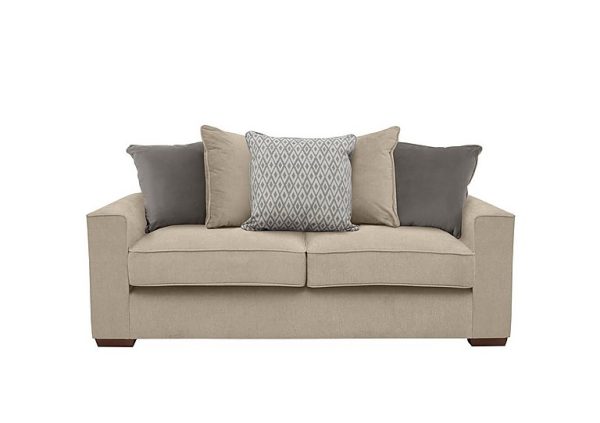 Cory 3 Seater Fabric Scatter Back Sofa Bed  Cosmo Linen  Grey Pack | Bed Sava