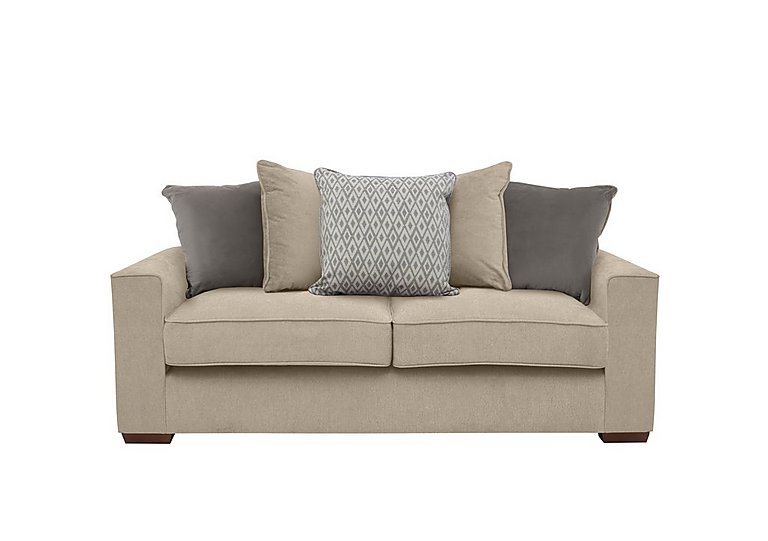 Cory 3 Seater Fabric Scatter Back Sofa Bed - Cosmo Linen & Grey Pack