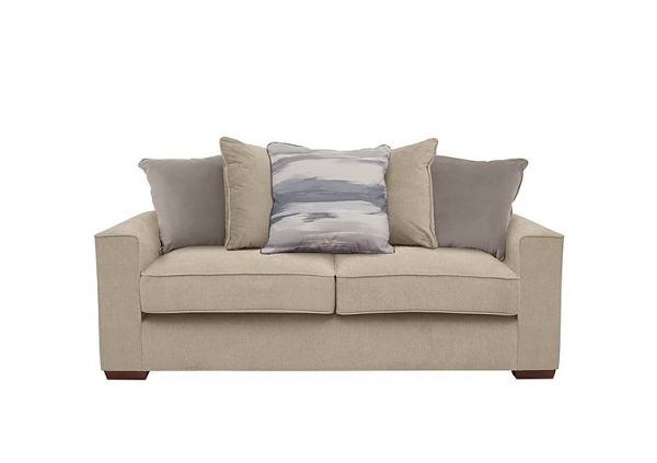 Cory 3 Seater Fabric Scatter Back Sofa Bed  Cosmo Linen  Natural Pack | Bed Sava