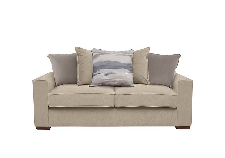 Cory 3 Seater Fabric Scatter Back Sofa Bed - Cosmo Linen & Natural Pack