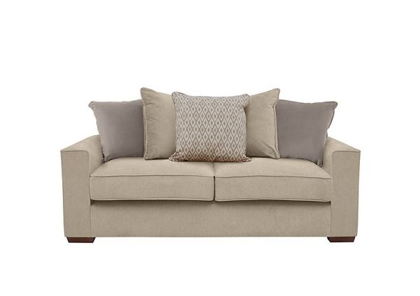 Cory 3 Seater Fabric Scatter Back Sofa Bed  Cosmo Linen  Stone Pack | Bed Sava