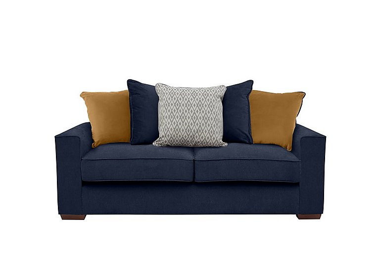 Cory 3 Seater Fabric Scatter Back Sofa Bed - Cosmo Navy & Mustard Pack