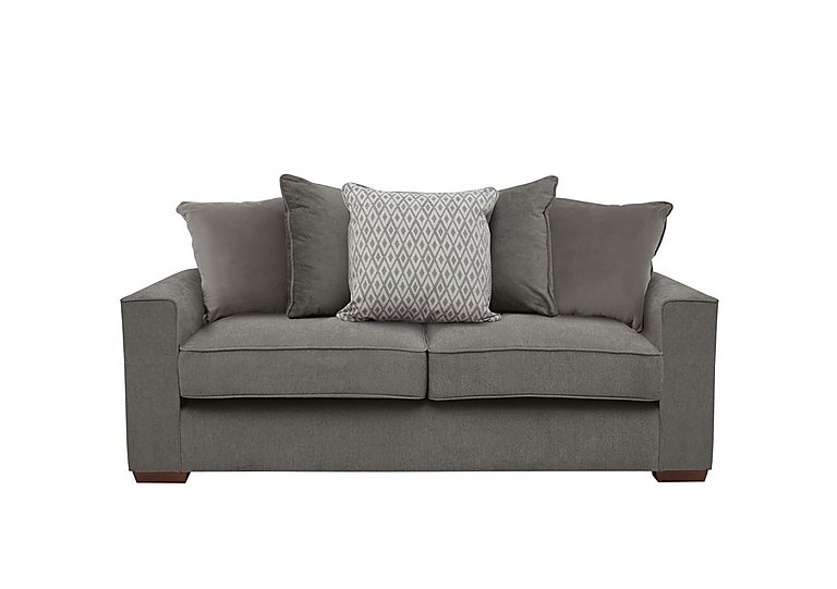 Cory 3 Seater Fabric Scatter Back Sofa Bed - Cosmo Pewter & Grey Pack