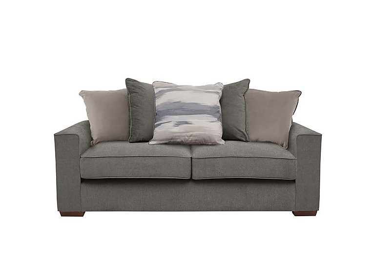 Cory 3 Seater Fabric Scatter Back Sofa Bed - Cosmo Pewter & Natural Pack