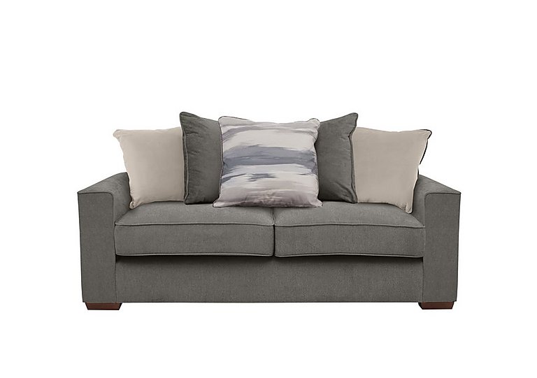 Cory 3 Seater Fabric Scatter Back Sofa Bed - Cosmo Pewter & Taupe Pack