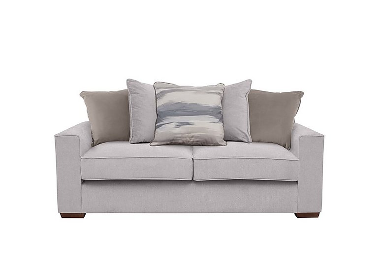 Cory 2 Seater Fabric Scatter Back Sofa Bed - Cosmo Silver & Natural Pack