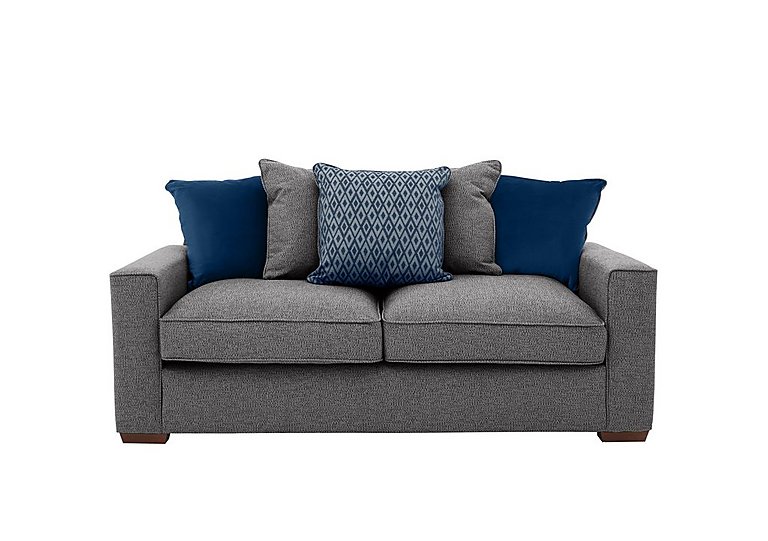 Cory 2 Seater Fabric Scatter Back Sofa Bed - Dallas Charcoal & Blue Pack