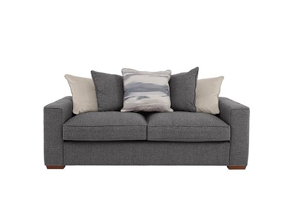 Cory 2 Seater Fabric Scatter Back Sofa Bed  Dallas Charcoal  Cream Pack | Bed Sava