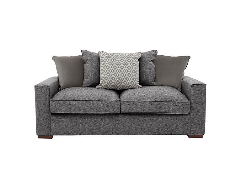 Cory 2 Seater Fabric Scatter Back Sofa Bed - Dallas Charcoal & Grey Pack