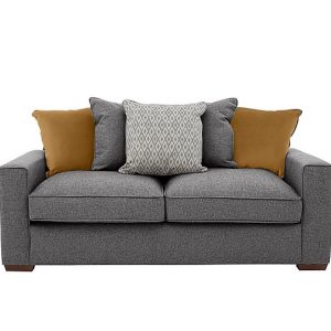 Cory 3 Seater Fabric Scatter Back Sofa Bed  Dallas Charcoal  Mustard Pack | Bed Sava