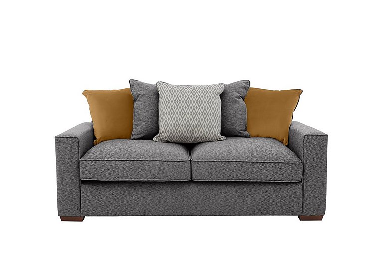 Cory 2 Seater Fabric Scatter Back Sofa Bed - Dallas Charcoal & Mustard Pack
