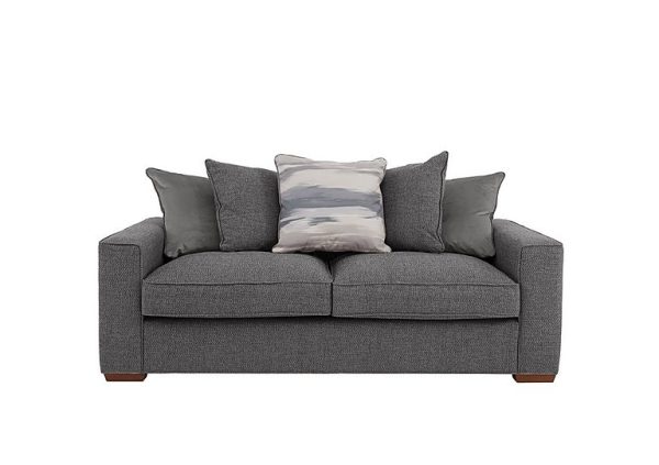 Cory 2 Seater Fabric Scatter Back Sofa Bed  Dallas Charcoal  Slate Pack | Bed Sava