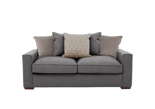 Cory 2 Seater Fabric Scatter Back Sofa Bed  Dallas Charcoal  Stone Pack | Bed Sava