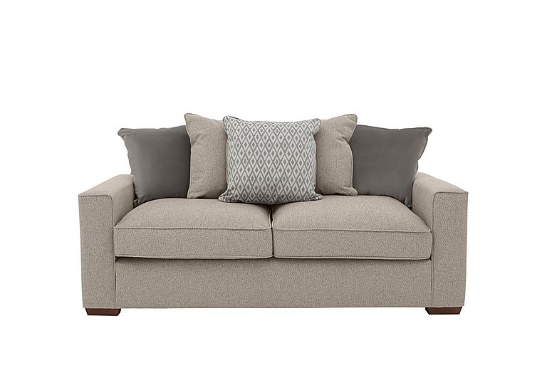 Cory 2 Seater Fabric Scatter Back Sofa Bed - Dallas Natural & Grey Pack