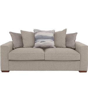 Cory 3 Seater Fabric Scatter Back Sofa Bed  Dallas Natural  Natural Pack | Bed Sava