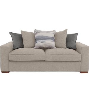 Cory 3 Seater Fabric Scatter Back Sofa Bed  Dallas Natural  Slate Pack | Bed Sava
