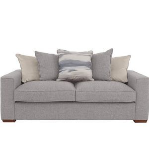 Cory 3 Seater Fabric Scatter Back Sofa Bed  Dallas Silver  Cream Pack | Bed Sava