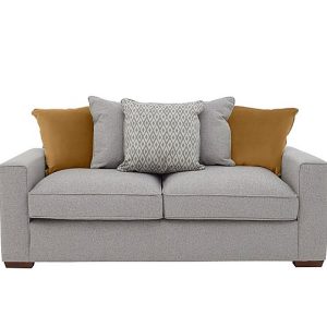 Cory 3 Seater Fabric Scatter Back Sofa Bed  Dallas Silver  Mustard Pack | Bed Sava