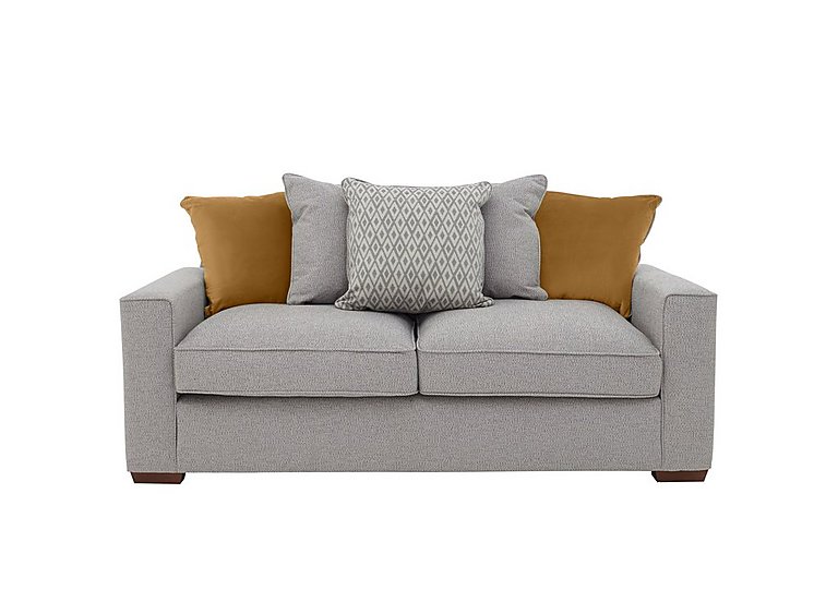 Cory 2 Seater Fabric Scatter Back Sofa Bed - Dallas Silver & Mustard Pack