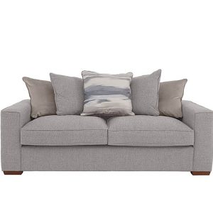 Cory 3 Seater Fabric Scatter Back Sofa Bed  Dallas Silver  Natural Pack | Bed Sava