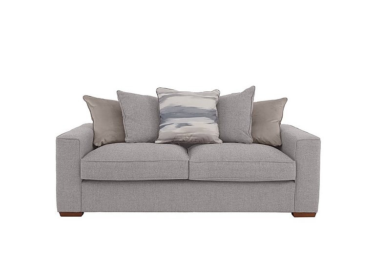 Cory 2 Seater Fabric Scatter Back Sofa Bed - Dallas Silver & Natural Pack