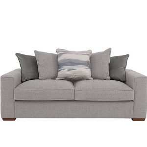Cory 3 Seater Fabric Scatter Back Sofa Bed  Dallas Silver  Slate Pack | Bed Sava