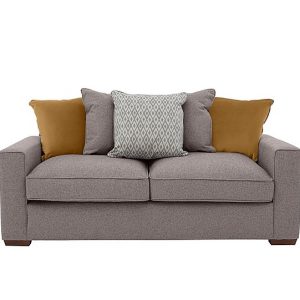 Cory 3 Seater Fabric Scatter Back Sofa Bed  Dallas Taupe  Mustard Pack | Bed Sava
