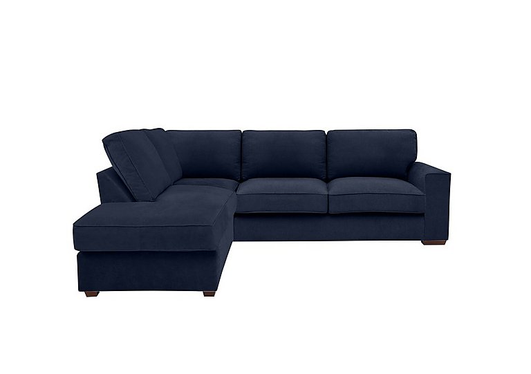 Cory Fabric Left Hand Facing Corner Chaise Classic Back Sofa Bed - Cosmo Navy