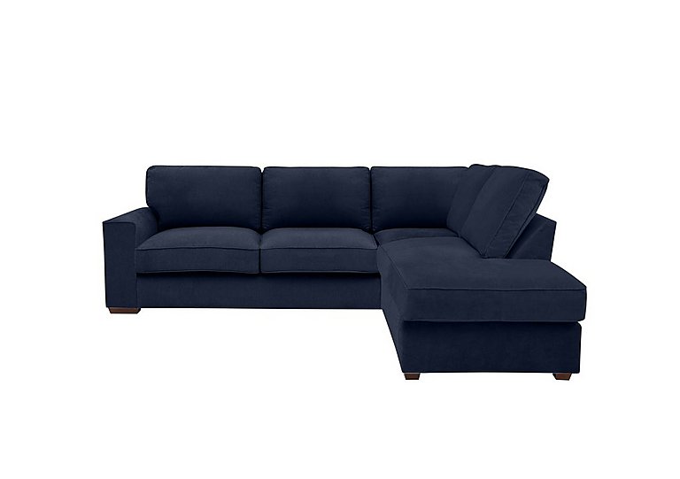 Cory Fabric Right Hand Facing Corner Chaise Classic Back Sofa Bed - Cosmo Navy
