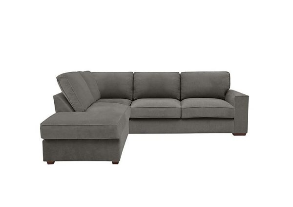 Cory Fabric Left Hand Facing Corner Chaise Classic Back Sofa Bed  Cosmo Pewter | Bed Sava