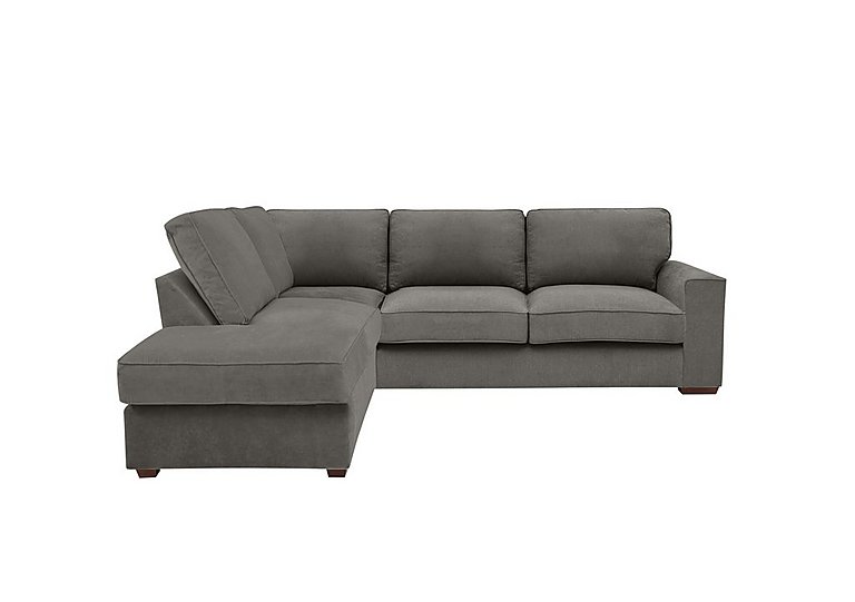 Cory Fabric Left Hand Facing Corner Chaise Classic Back Sofa Bed - Cosmo Pewter