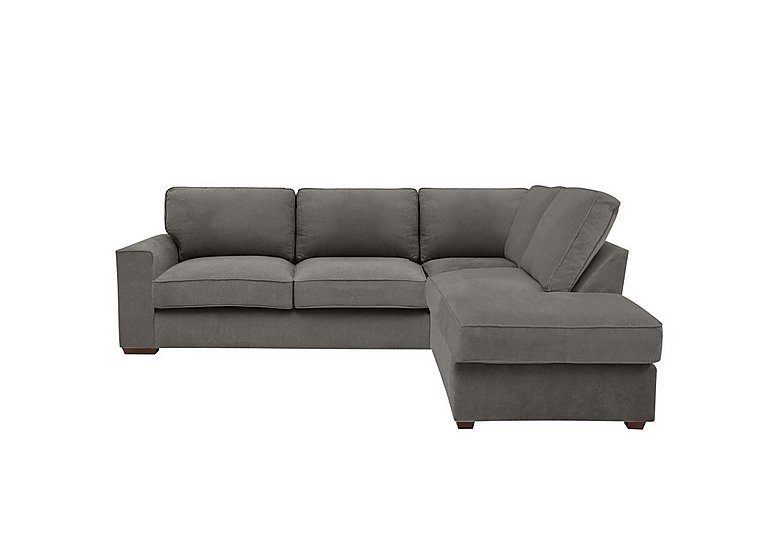Cory Fabric Right Hand Facing Corner Chaise Classic Back Sofa Bed - Cosmo Pewter