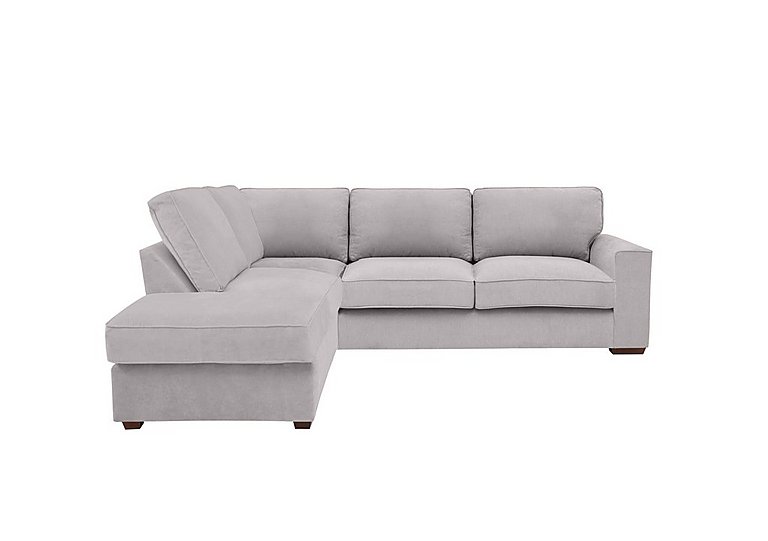 Cory Fabric Left Hand Facing Corner Chaise Classic Back Sofa Bed - Cosmo Silver