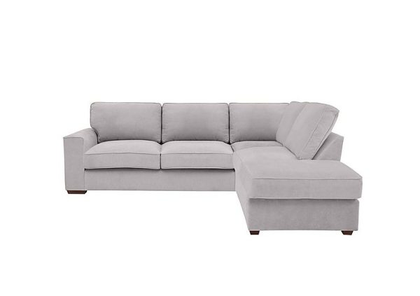 Cory Fabric Right Hand Facing Corner Chaise Classic Back Sofa Bed  Cosmo Silver | Bed Sava