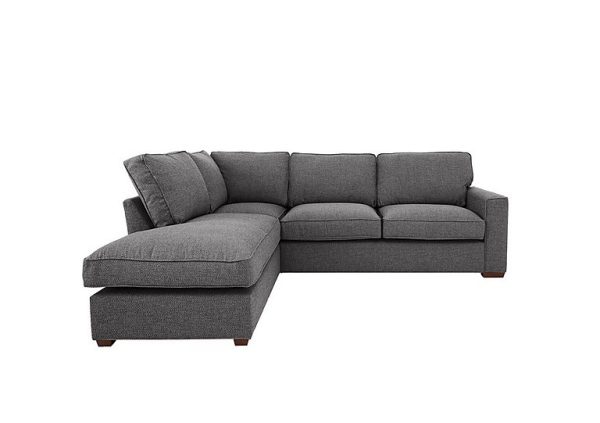 Cory Fabric Left Hand Facing Corner Chaise Classic Back Sofa Bed  Dallas Charcoal | Bed Sava