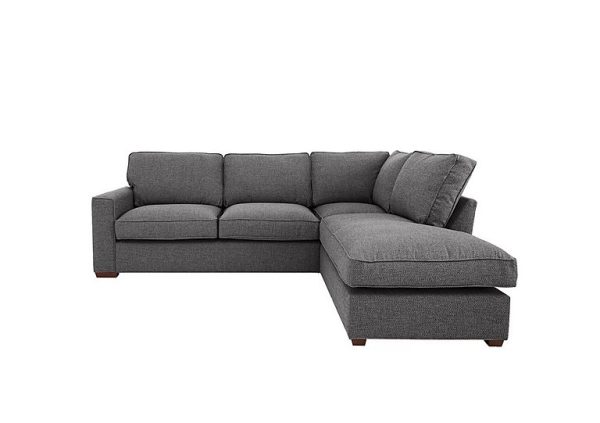 Cory Fabric Right Hand Facing Corner Chaise Classic Back Sofa Bed  Dallas Charcoal | Bed Sava