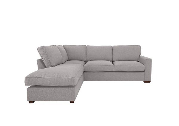 Cory Fabric Left Hand Facing Corner Chaise Classic Back Sofa Bed  Dallas Silver | Bed Sava