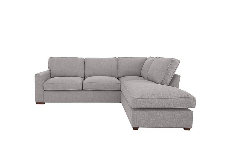 Cory Fabric Right Hand Facing Corner Chaise Classic Back Sofa Bed - Dallas Silver