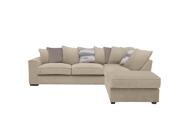 Cory Fabric Right Hand Facing Corner Chaise Scatter Back Sofa Bed - Cosmo Linen & Natural Pack