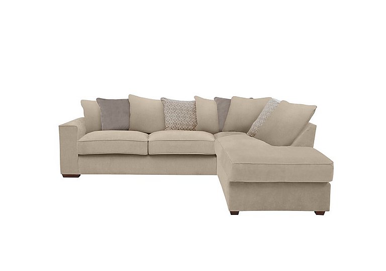 Cory Fabric Right Hand Facing Corner Chaise Scatter Back Sofa Bed - Cosmo Linen & Stone Pack