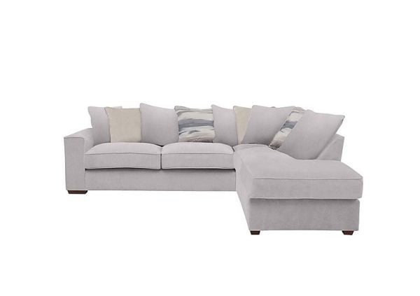 Cory Fabric Right Hand Facing Corner Chaise Scatter Back Sofa Bed  Cosmo Silver  Cream Pack | Bed Sava