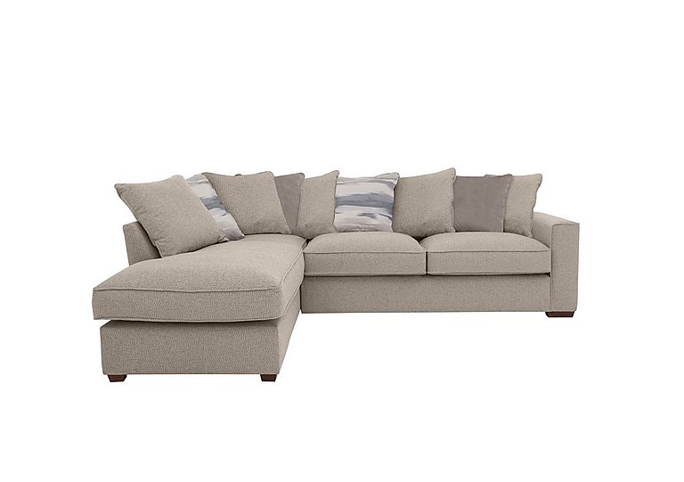 Cory Fabric Left Hand Facing Corner Chaise Scatter Back Sofa Bed - Dallas Natural & Natural Pack